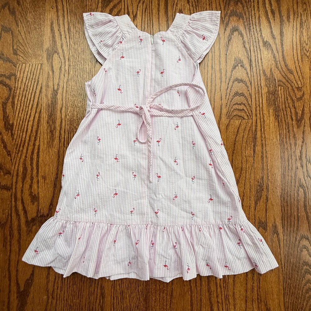 Florence Eiseman Seersucker Flamingo Print Dress 4T - Picture 2 of 9